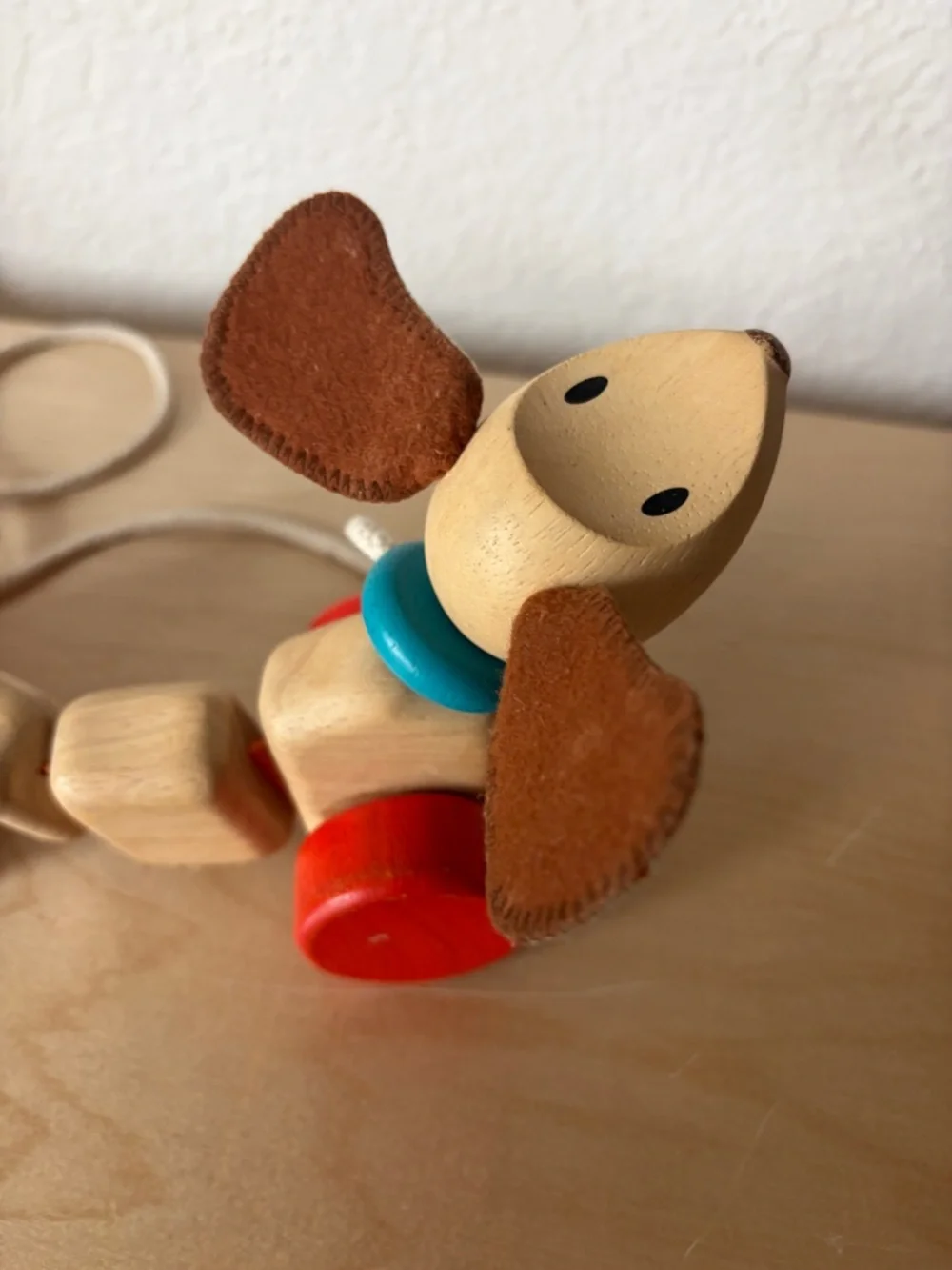 PlanToys Wooden Pull-Along Puppy Dog Toy